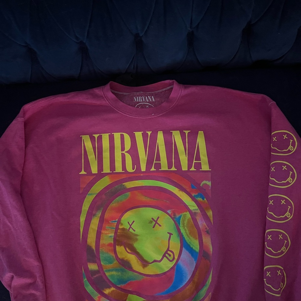 NIRVANA Pink Graphic Sweatshirt